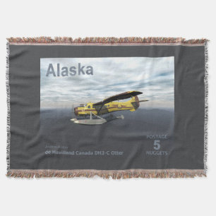 Alaska Postage - de Havilland DH3-C Otter Throw Blanket