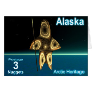 Alaska Postage- Fractal Inuit Hunter