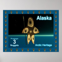 Alaska Postage- Fractal Inuit Hunter