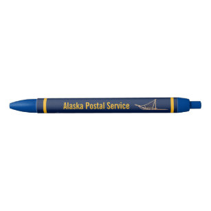 Alaska Postal Service Dog Sled Blue Ink Pen