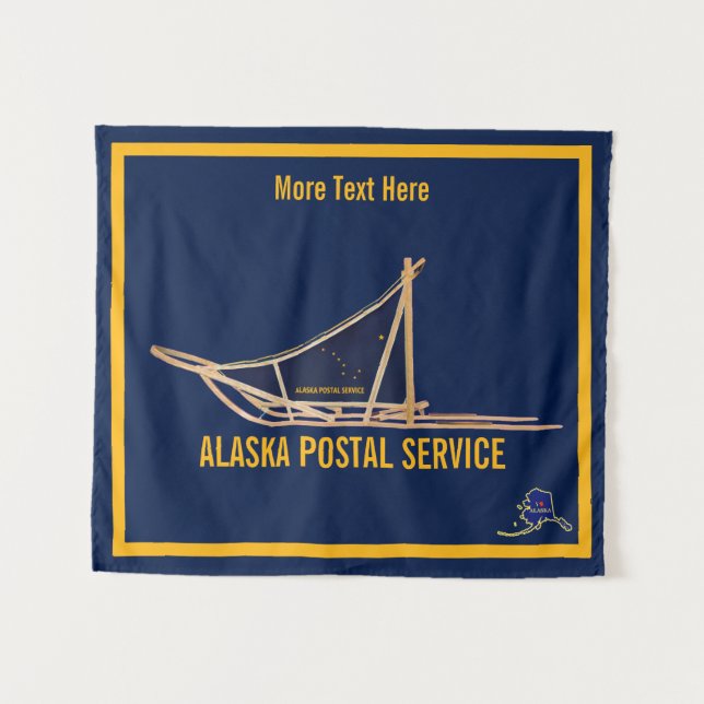 Alaska Postal Service Dog Sled Tapestry (Front (Horizontal))