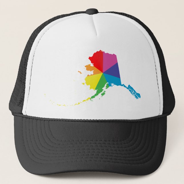 alaska pride. angled. trucker hat (Front)