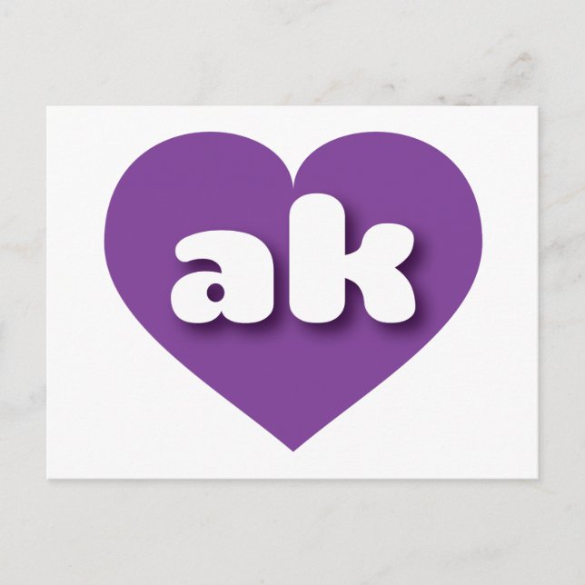 Alaska purple heart - I love ak Postcard (Front)