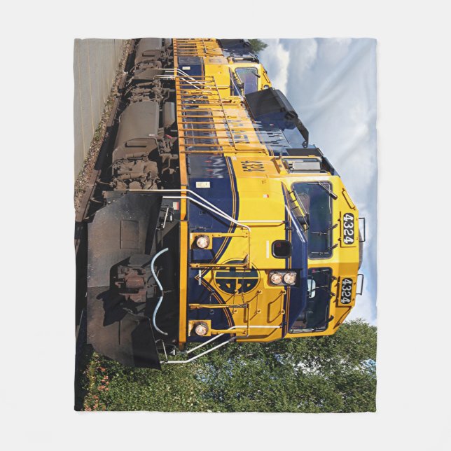 Alaska Railroad locomotive engine Fleece Blanket (Front)
