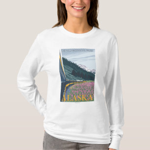 Alaska Railroad Scene - Denali Nat'l Park, Alask T-Shirt