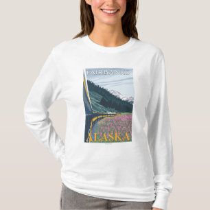 Alaska Railroad Scene - Fairbanks, Alaska T-Shirt