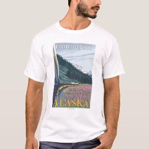 Alaska Railroad Scene - Fairbanks, Alaska T-Shirt
