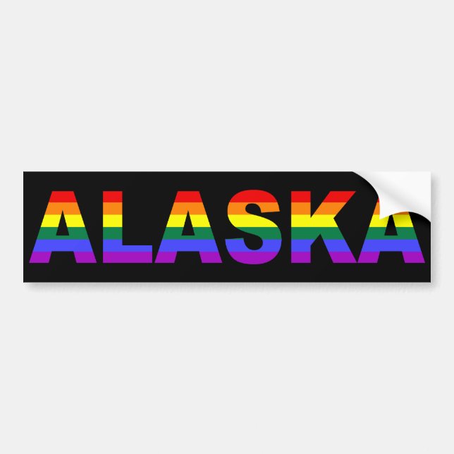Alaska Rainbow Stripes Bumper Sticker (Front)