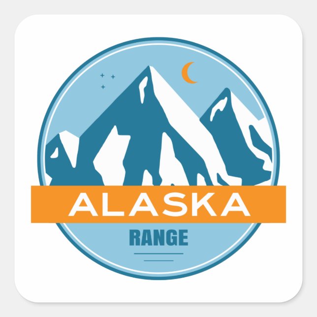 Alaska Range Square Sticker (Front)