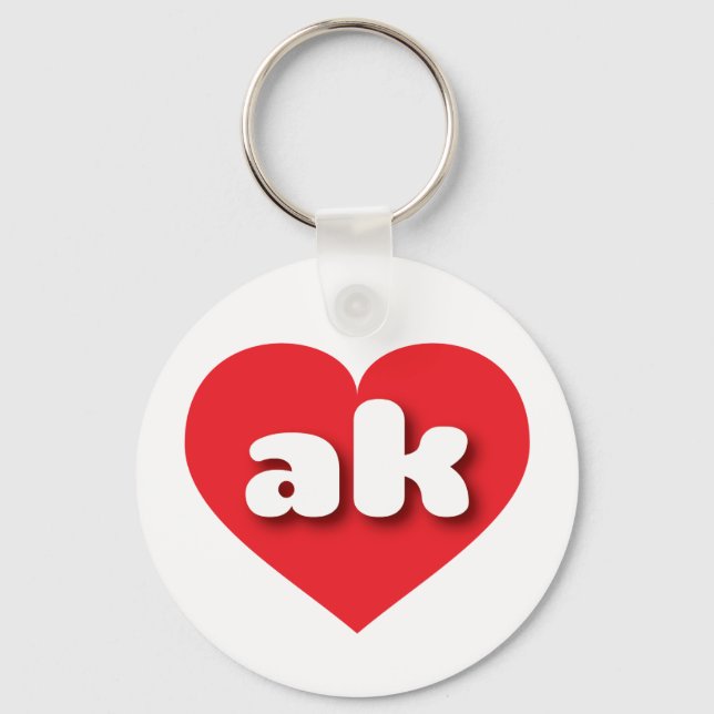 Alaska red heart - I love ak Keychain (Front)