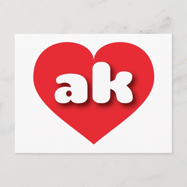 Alaska red heart - I love ak Postcard (Front)