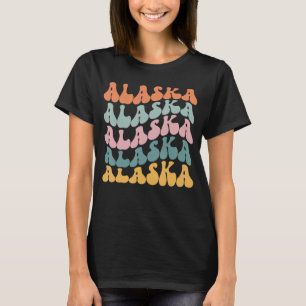 Alaska Retro Groovy America US State Vintage 70s S T-Shirt