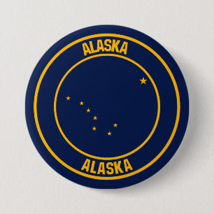Alaska Round Emblem 3 Inch Round Button