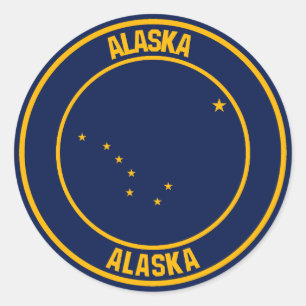 Alaska Round Emblem Classic Round Sticker