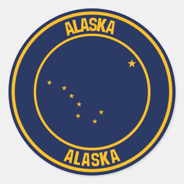 Alaska Round Emblem Classic Round Sticker (Front)