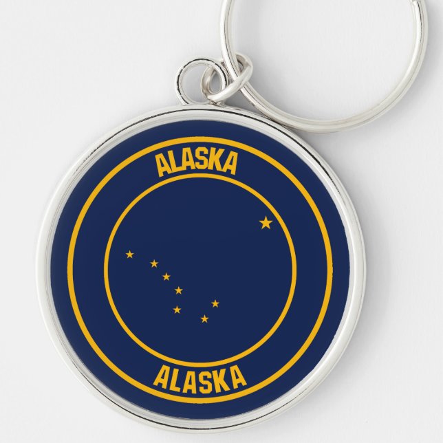 Alaska Round Emblem Keychain (Front)