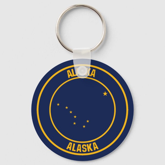 Alaska Round Emblem Keychain (Front)