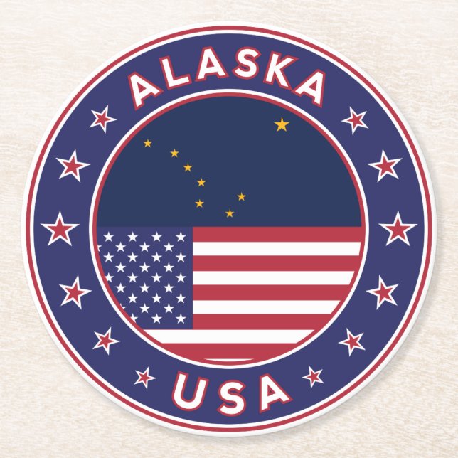 Alaska Round Paper Coaster (Front)