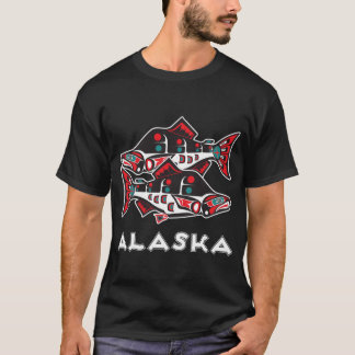 Alaska Salmon Fishing Native American Tlingit Art T-Shirt