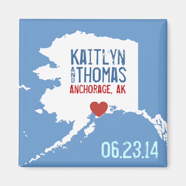 Alaska Save the Date - Customizable City Magnet (Front)