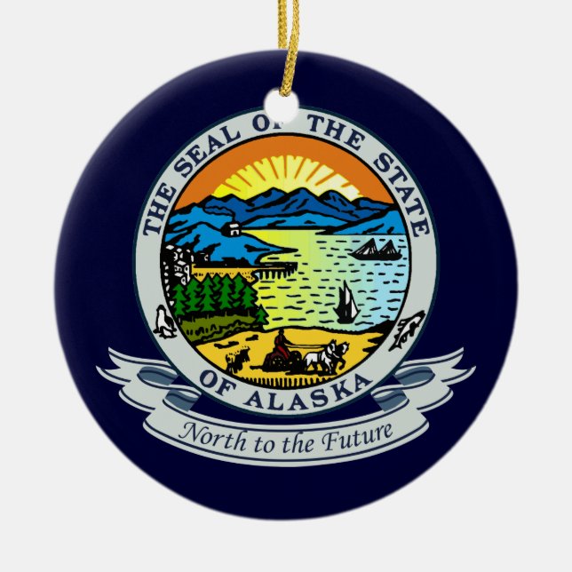Alaska Seal Ceramic Ornament (Front)