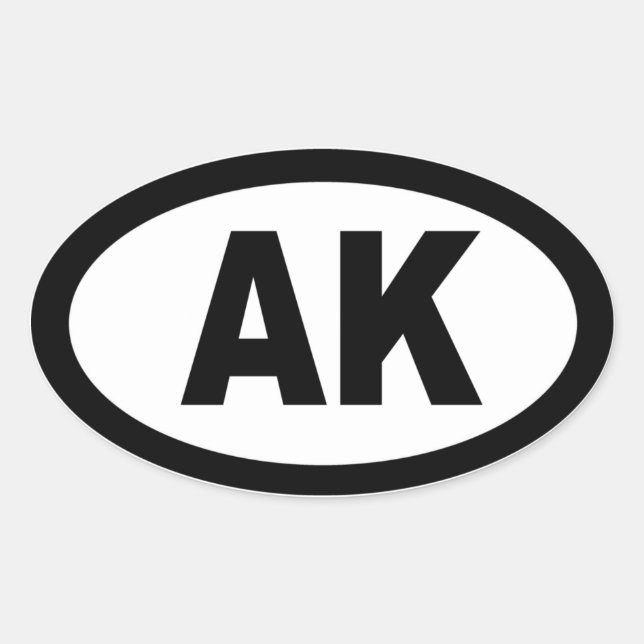 Alaska - sheet of 4 oval car stickers (Front)