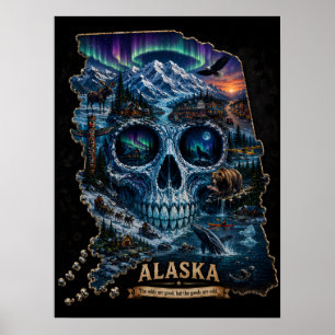 Alaska Skull Illusion Astigmatism STATE of Mind Poster