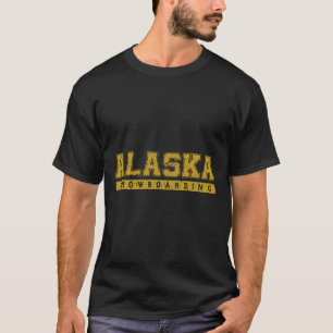 Alaska Snowboarding Yellow Vintage Text  T-Shirt