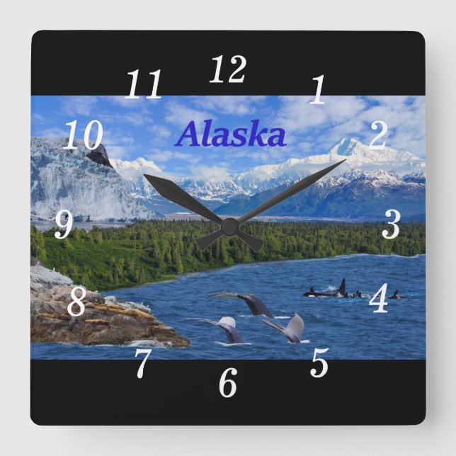 Alaska Square Wall Clock (Front)