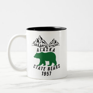 Alaska State Bears 1957 Retro Black Design Two-Tone Coffee Mug