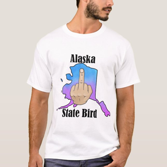 Alaska state bird t-shirt middle finger colour (Front)