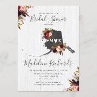 Alaska State Destination Bridal Shower Invitation