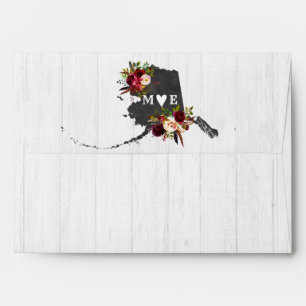 Alaska State Destination Rustic Wedding Monogram Envelope