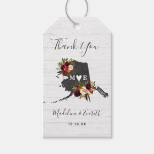 Alaska State Destination Rustic Wedding Thank You Gift Tags