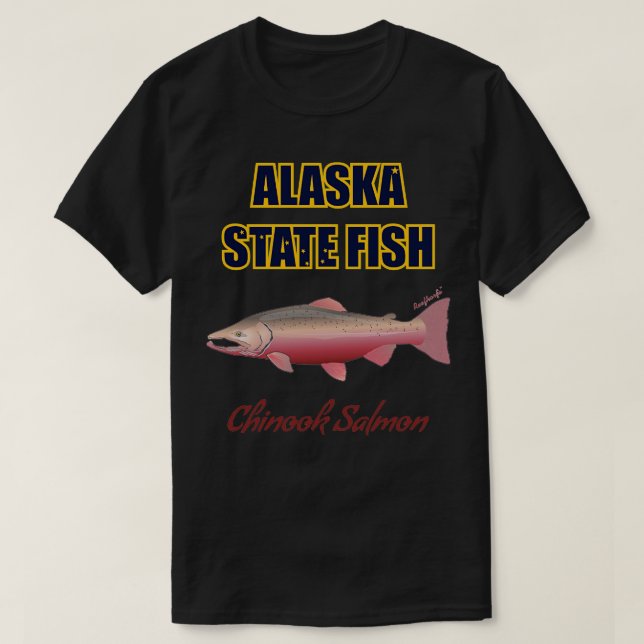 Alaska State Fish Chinook Salmon TShirt (Design Front)
