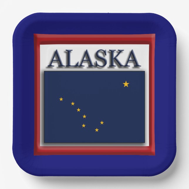 Alaska State Flag 9" Paper Plate (Front)