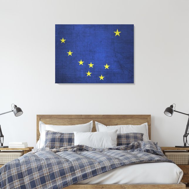 Alaska State Flag Canvas Print (Insitu(Bedroom))