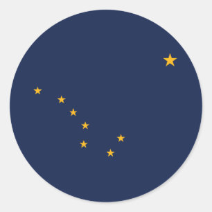 Alaska State Flag Classic Round Sticker
