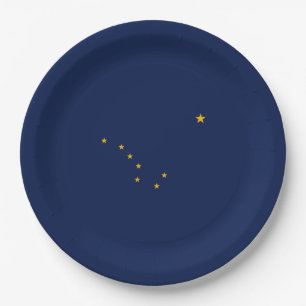 Alaska State Flag Design Paper Plate