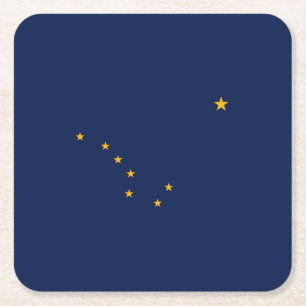 Alaska State Flag Design Square Paper Coaster