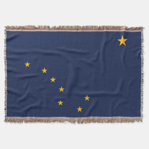 Alaska State Flag Print Patriotic Throw Blanket