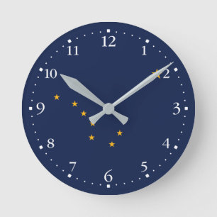 Alaska State Flag Round Clock