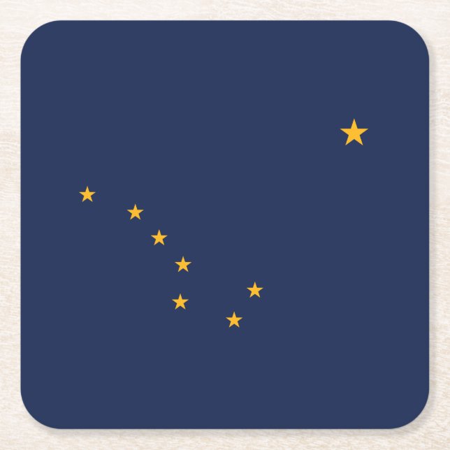 Alaska State Flag Square Paper Coaster (Front)