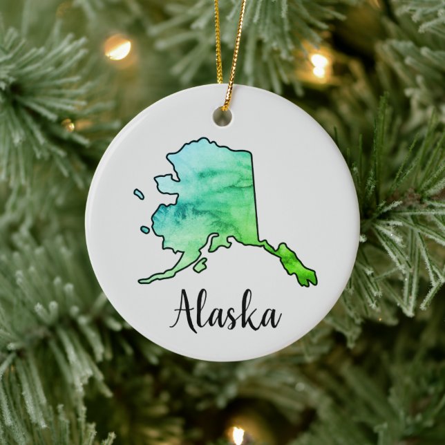 Alaska State Illustration Ornament (Tree)