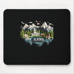 Alaska State In Usa Sticker Mouse Pad