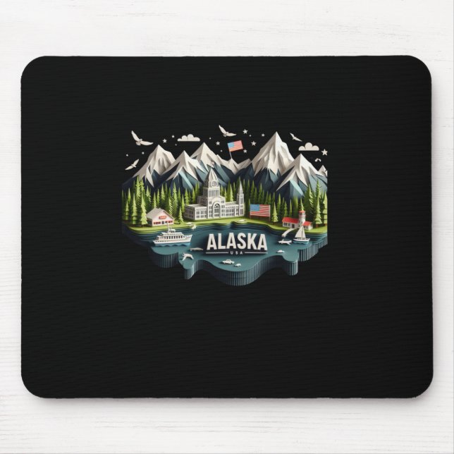 Alaska State In Usa Sticker  Mouse Pad (Front)