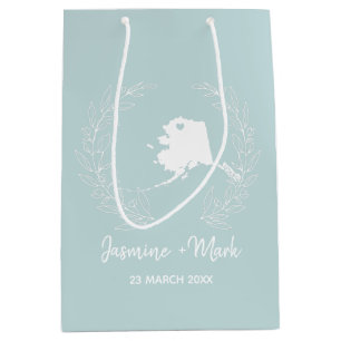 Alaska state map  destination wedding favors     medium gift bag