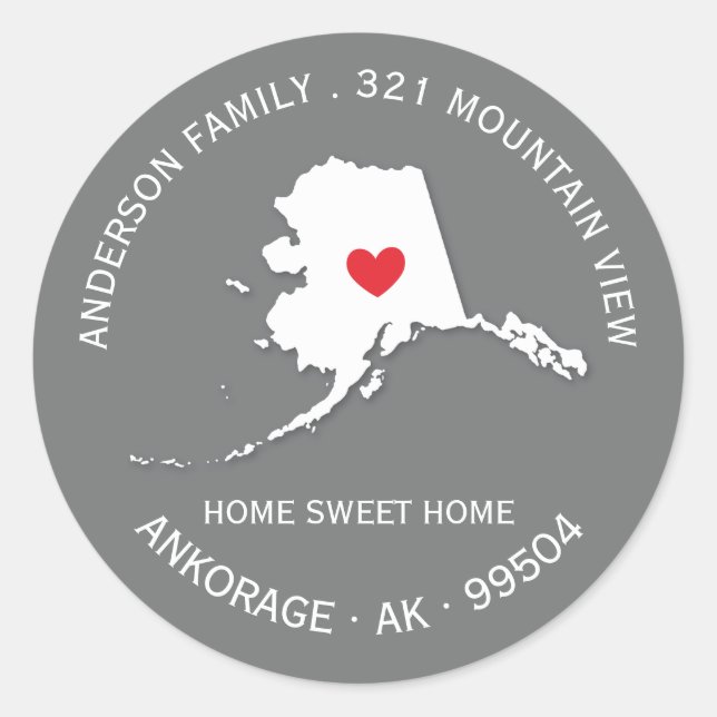 ALASKA State | New Home Address Label Sticker (Front)