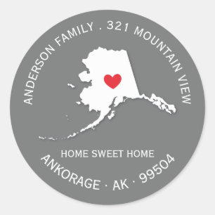 ALASKA State   New Home Address Label Sticker