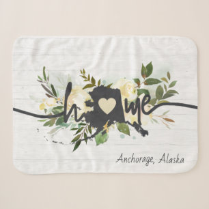Alaska State Personalized Your Home City Rustic Sherpa Blanket